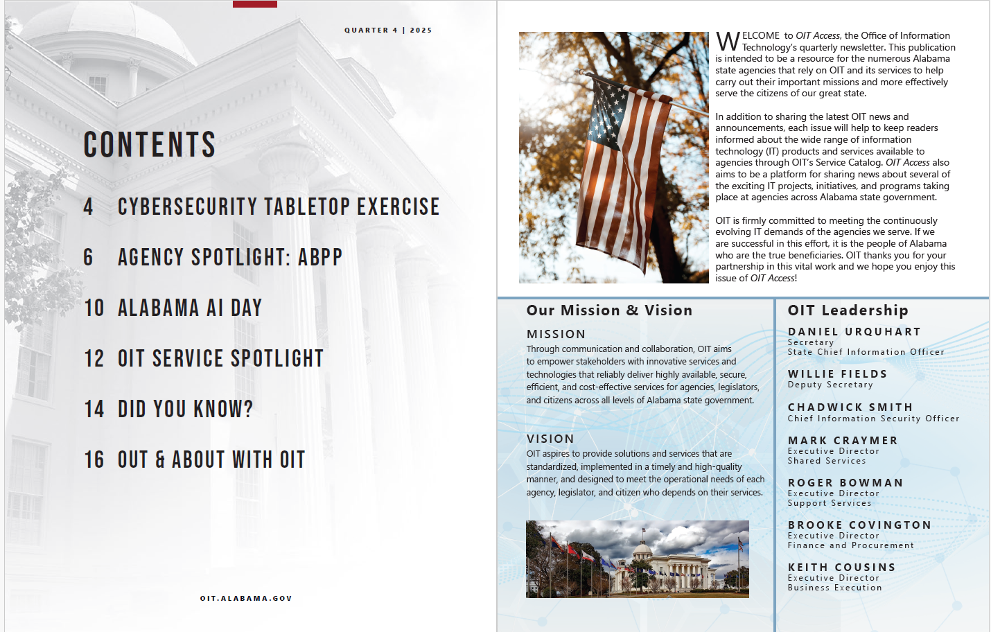 Opening pages of 2025 qtr 4 newsletter